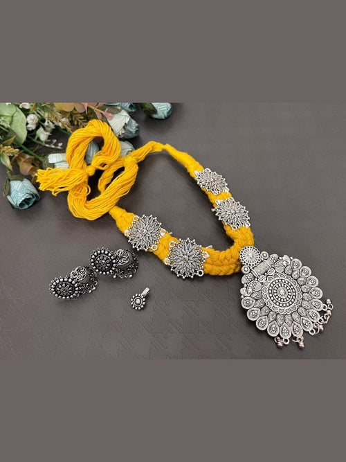 Aganya kreation jewelry Sets Srinika Combo - Exquisite Navratri Accessory Yellow