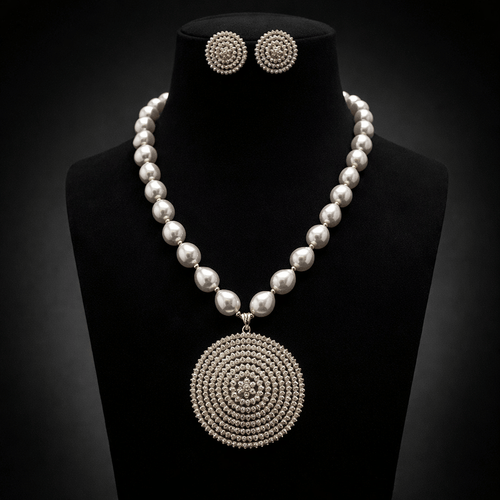 Aganya kreation jewelry Sets Suhasini Real Pearl Set - Exquisite Ethnic Jewelry