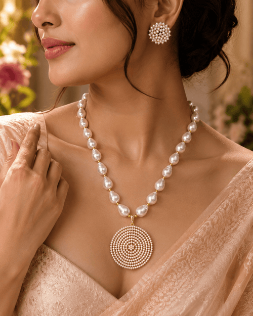 Aganya kreation jewelry Sets Suhasini Real Pearl Set - Exquisite Ethnic Jewelry