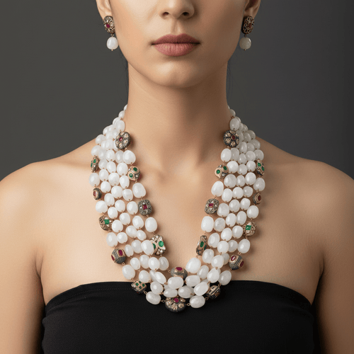 Aganya kreation jewelry Sets Tarakshi semi precious kundan mala set