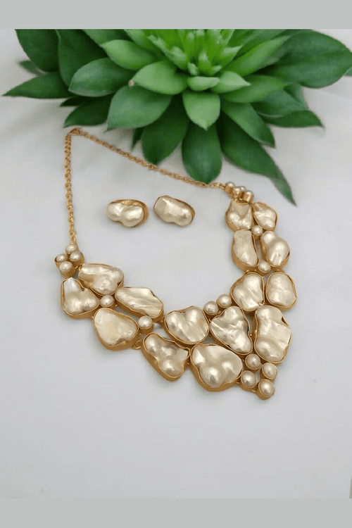 Aganya kreation jewelry Sets Vachaya Real Pearl Set - Elegant Handcrafted Jewelry