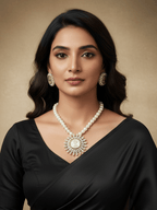 Aganya kreation jewelry Sets Vaidehi Pearl & Kundan Ginni Set - Elegant Jewelry