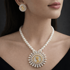 Aganya kreation jewelry Sets Vaidehi Pearl & Kundan Ginni Set - Elegant Jewelry