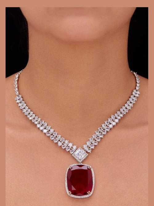 Aganya kreation jewelry Sets Veronica Set - Elegant Zirconia Necklace & Earrings