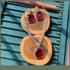 Aganya kreation jewelry Sets Veronica Set - Elegant Zirconia Necklace & Earrings