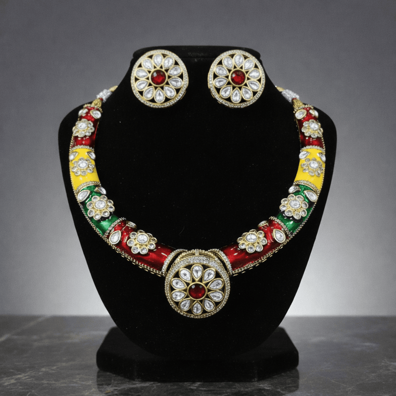 Aganya kreation jewelry Sets Warisha Designer Kundan Wedding Hasli Set