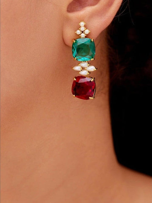 Aganya kreation jewelry Sets Yogita Real Pearl Set - Elegant Brass Jewelry with Kundan Finish Style