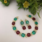 Aganya kreation jewelry Sets Yogita Real Pearl Set - Elegant Brass Jewelry with Kundan Finish Style Style 4