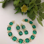 Aganya kreation jewelry Sets Yogita Real Pearl Set - Elegant Brass Jewelry with Kundan Finish Style Style 5