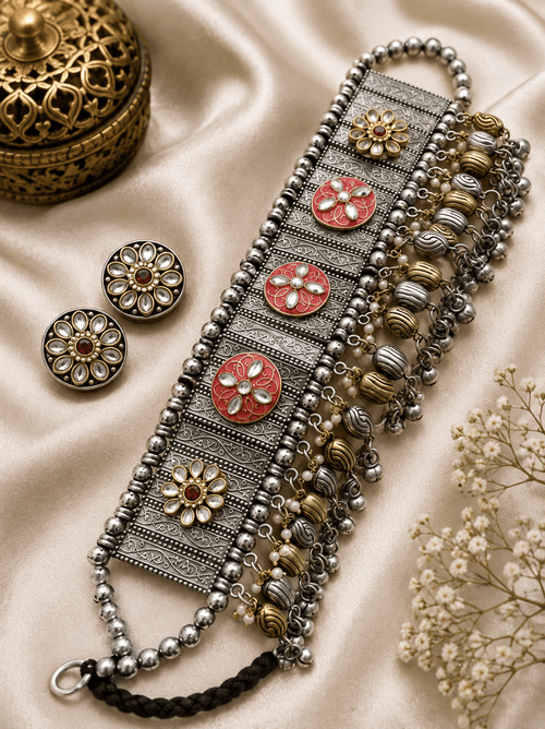 Aganya kreation jewelry Sets Zara Set - Elegant Ethnic & Western Jewelry Style Pink
