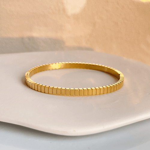 Aganya kreation -Stripes Bracelet 18k Gold Plated Stainless Steel Tarnish Free Waterproof Female bracelet