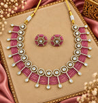 Aganya kreation Jewelry Yutika Hydro Beads Masonite Polki Kundan Necklace Set