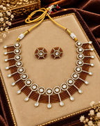 Aganya kreation Jewelry Yutika Hydro Beads Masonite Polki Kundan Necklace Set
