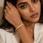 Aganya kreation Jewelry Zinnia Bracelet 18k Gold Plated Stainless Steel Tarnish Free Waterproof Female Jewellery