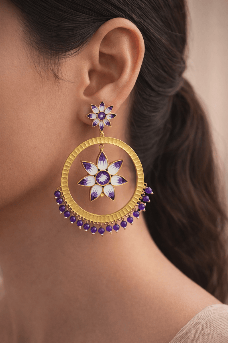 Aganya kreation Jhumka earrings Embellished Chandbali Earrings - Handcrafted Elegance