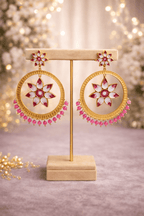 Aganya kreation Jhumka earrings Embellished Chandbali Earrings - Handcrafted Elegance Mehroon
