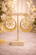 Aganya kreation Jhumka earrings Embellished Chandbali Earrings - Handcrafted Elegance Yellow