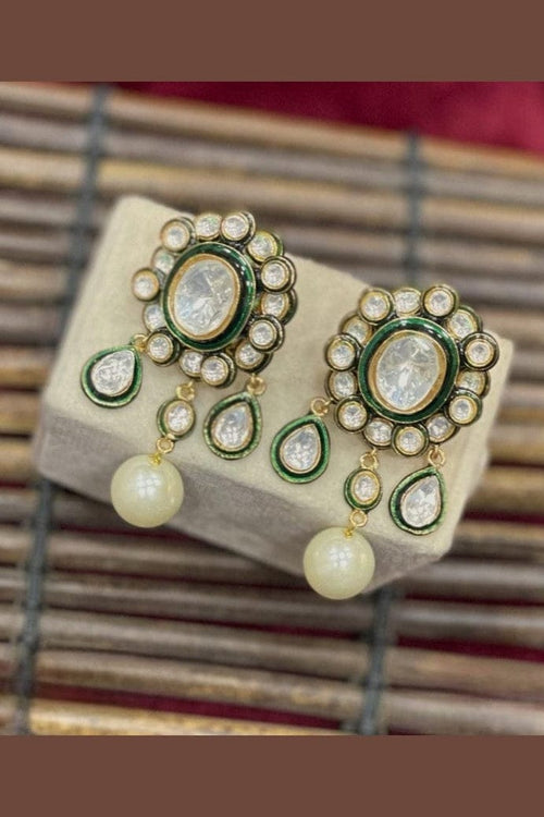 Aganya kreation Jhumka earrings Girija Polki Kundan Earrings - Timeless Elegance