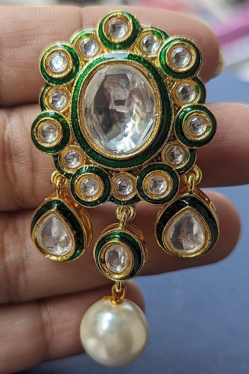 Aganya kreation Jhumka earrings Girija Polki Kundan Earrings - Timeless Elegance