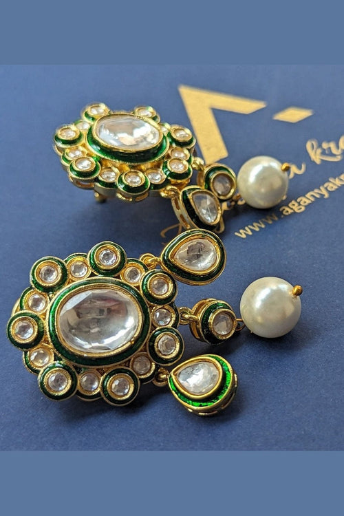 Aganya kreation Jhumka earrings Girija Polki Kundan Earrings - Timeless Elegance