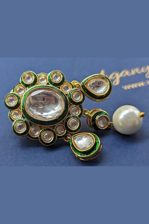 Aganya kreation Jhumka earrings Girija Polki Kundan Earrings - Timeless Elegance