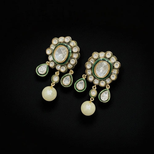 Aganya kreation Jhumka earrings Girija Polki Kundan Earrings - Timeless Elegance