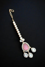 Aganya kreation Mangtika Krutika Mangtika - Elegant Ethnic Jewelry for Every Occasion | For Women & Girls Pastel pink