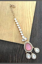 Aganya kreation Mangtika Krutika Mangtika - Elegant Ethnic Jewelry for Every Occasion | For Women & Girls Pastel pink