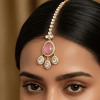 Aganya kreation Mangtika Krutika Mangtika - Elegant Ethnic Jewelry for Every Occasion | For Women & Girls Pastel pink