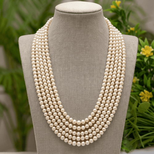 Aganya kreation Necklaces Achla Necklace - Handcrafted Freshwater Pearl Mala Style 1