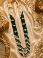 Aganya kreation Necklaces Alka Premium Onyx Stone Mala with CZ Accents | Designer Long Necklace
