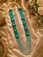 Aganya kreation Necklaces Alka Premium Onyx Stone Mala with CZ Accents | Designer Long Necklace