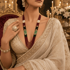Aganya kreation Necklaces Alka Premium Onyx Stone Mala with CZ Accents | Designer Long Necklace Multicolour