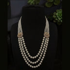 Aganya kreation Necklaces Alka Real Pearl Necklace - Elegant Brass & Golden Plating