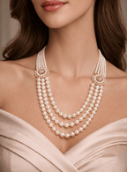 Aganya kreation Necklaces Alka Real Pearl Necklace - Elegant Brass & Golden Plating