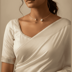 Aganya kreation Necklaces Desta Real Pearl Hasli Necklace - Elegant Brass Jewelry