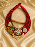 Aganya kreation Necklaces Elegant Vandana Set - Fusion of Ethnic & Western Styles Red