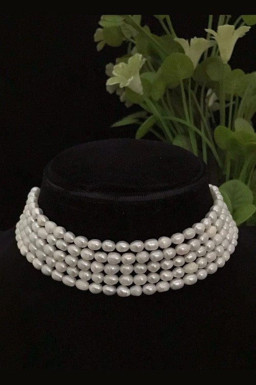 Aganya kreation Necklaces Farah Real Pearl Choker Mala - Exquisite Jewelry