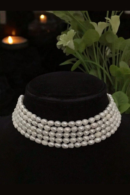 Aganya kreation Necklaces Farah Real Pearl Choker Mala - Exquisite Jewelry
