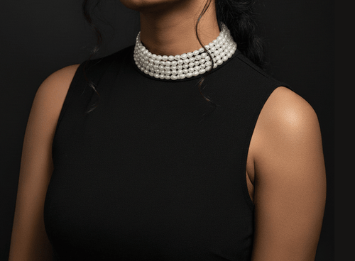 Aganya kreation Necklaces Farah Real Pearl Choker Mala - Exquisite Jewelry