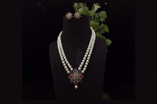 Aganya kreation Necklaces Imara Real Pearl Set - Exquisite Ethnic Jewelry Multi