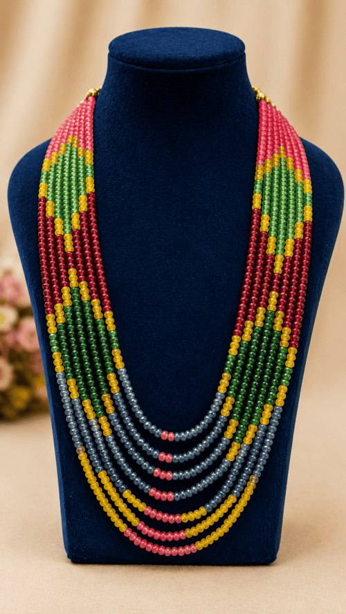 Aganya kreation Necklaces Kiyana Fashion 7 Layer onyx Bead Necklace