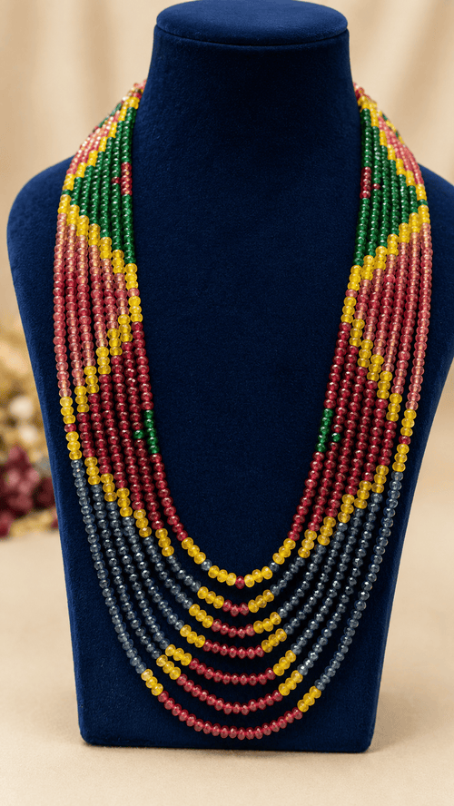 Aganya kreation Necklaces Kiyana Fashion 7 Layer onyx Bead Necklace 2