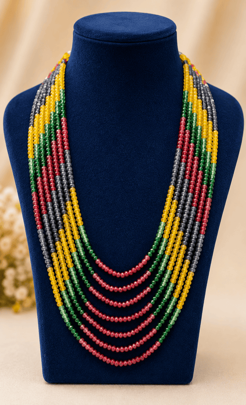 Aganya kreation Necklaces Kiyana Fashion 7 Layer onyx Bead Necklace 3