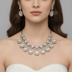 Aganya kreation Necklaces Madhuri Set - Exquisite Ethnic Jewelry for Every Occasion Silver antique polish and Golden