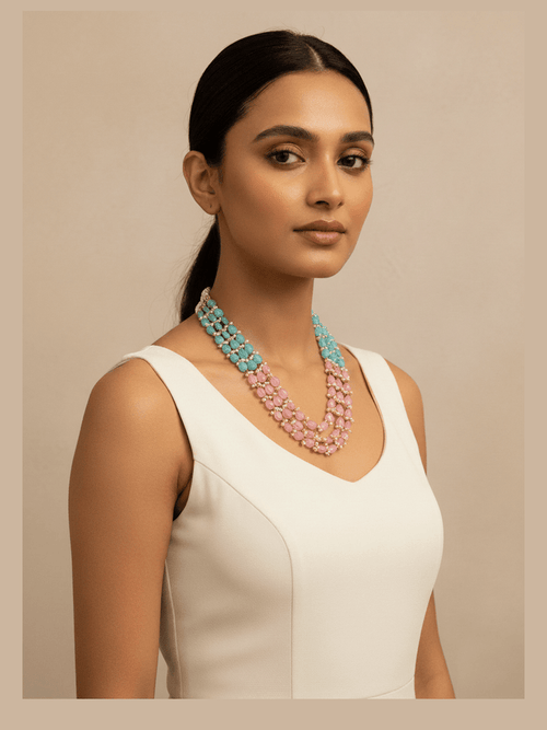 Aganya kreation Necklaces Mansi Monalisa Stone Mala - Exquisite Natural Jewelry