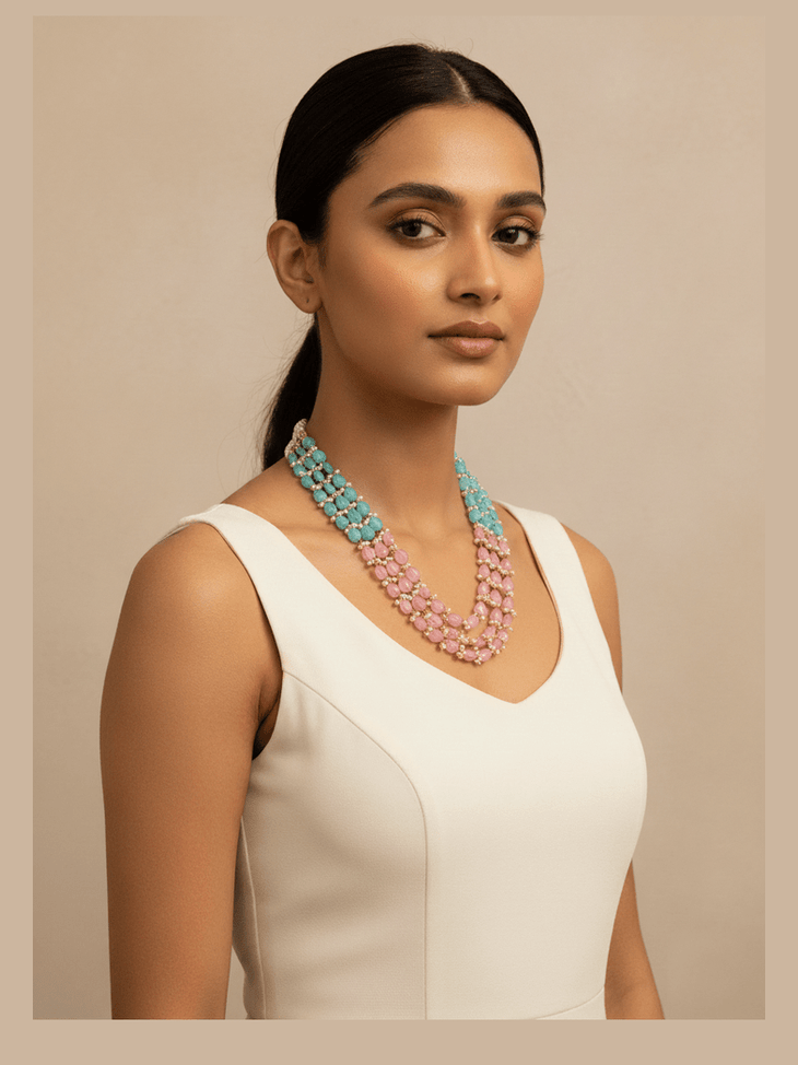 Aganya kreation Necklaces Mansi Monalisa Stone Mala - Exquisite Natural Jewelry