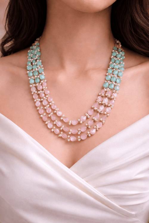 Aganya kreation Necklaces Mansi Monalisa Stone Mala - Exquisite Natural Jewelry