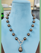 Aganya kreation Necklaces Omya shell  pearl mala copper colour