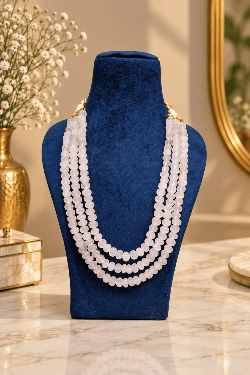 Aganya kreation Necklaces Pumpkin Beads Trilokini Natural Stone Mala - Aganya Kreation